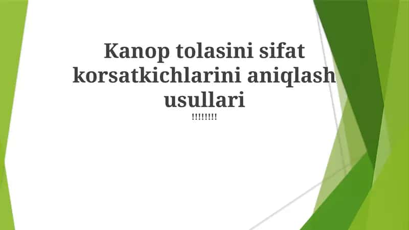 Kenaf tolasi sifatini baholashning qo'llanilishi