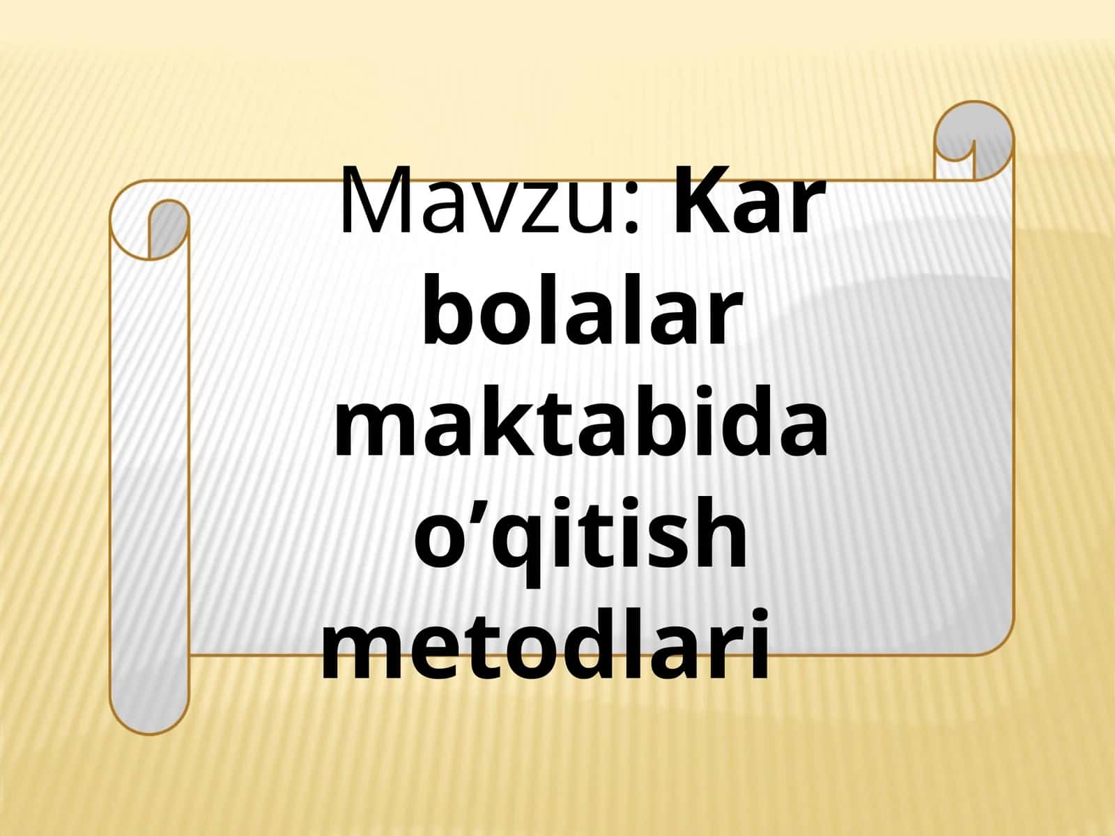 Kar bolalar maktabida o‘qitish metodlari