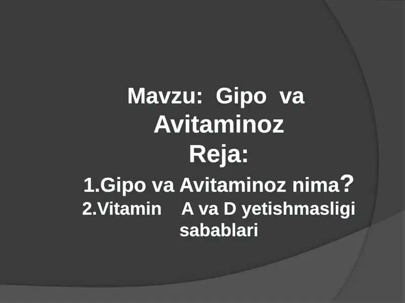 Gipo va Avitaminoz