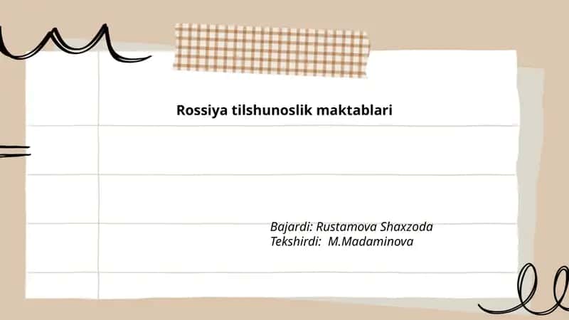 Rossiya tilshunoslik maktablari