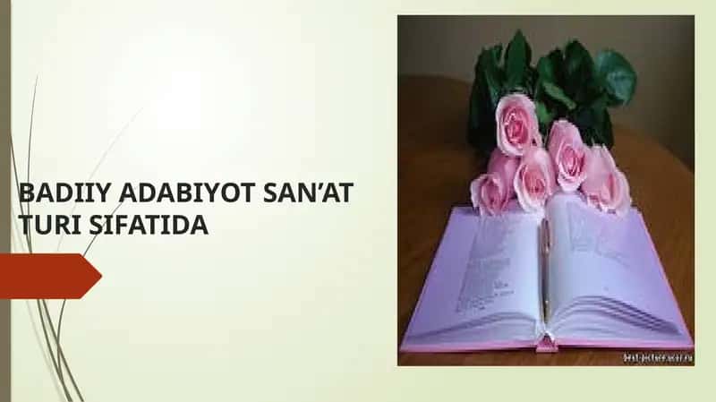 Badiiy adabiyot san’at turi sifatida