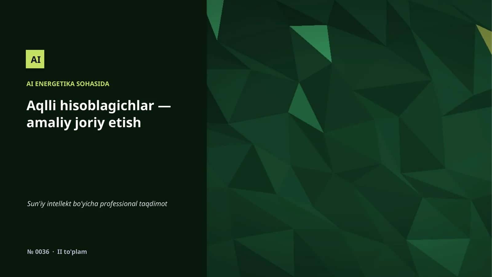 AI ENERGETIKA SOHASIDA
