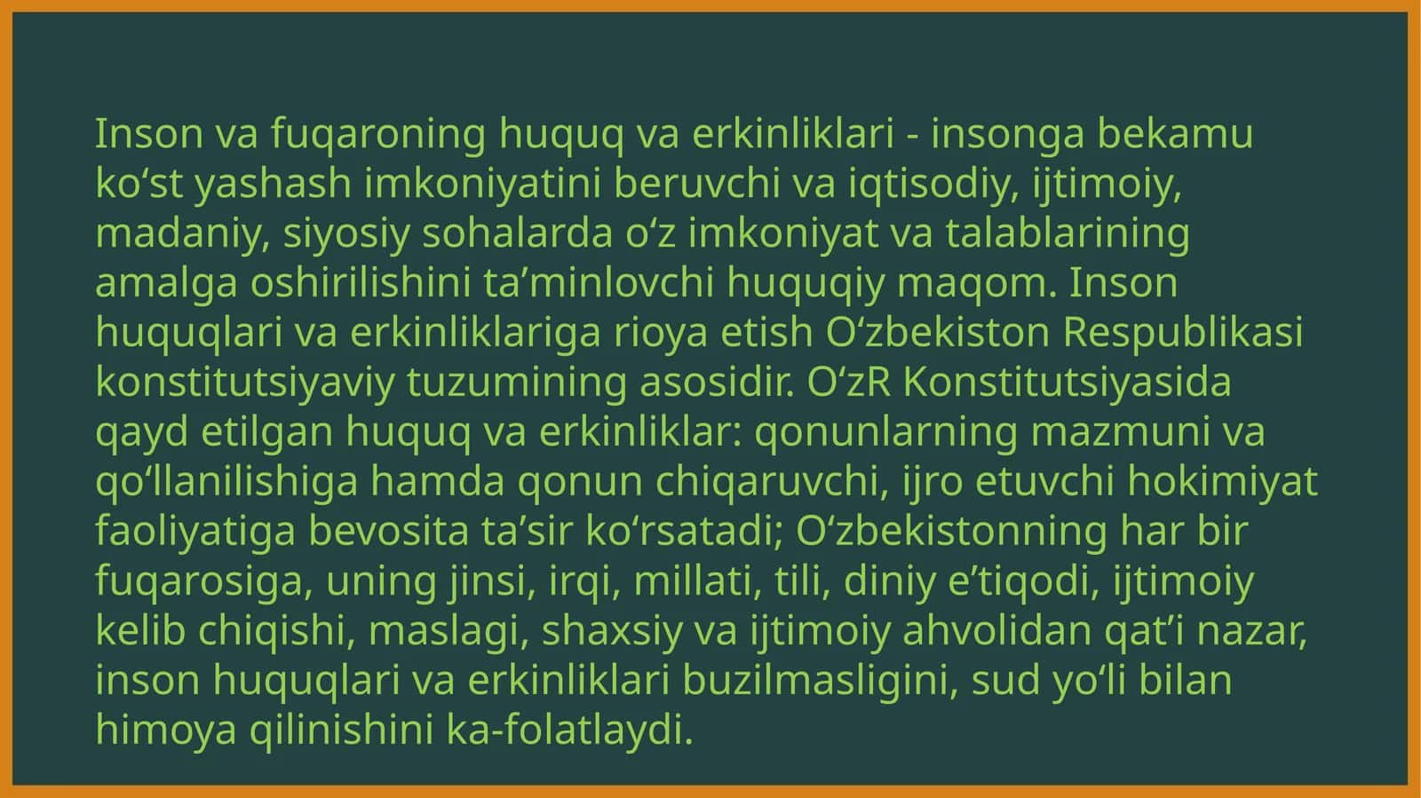 Inson huquqlari va erkinliklari