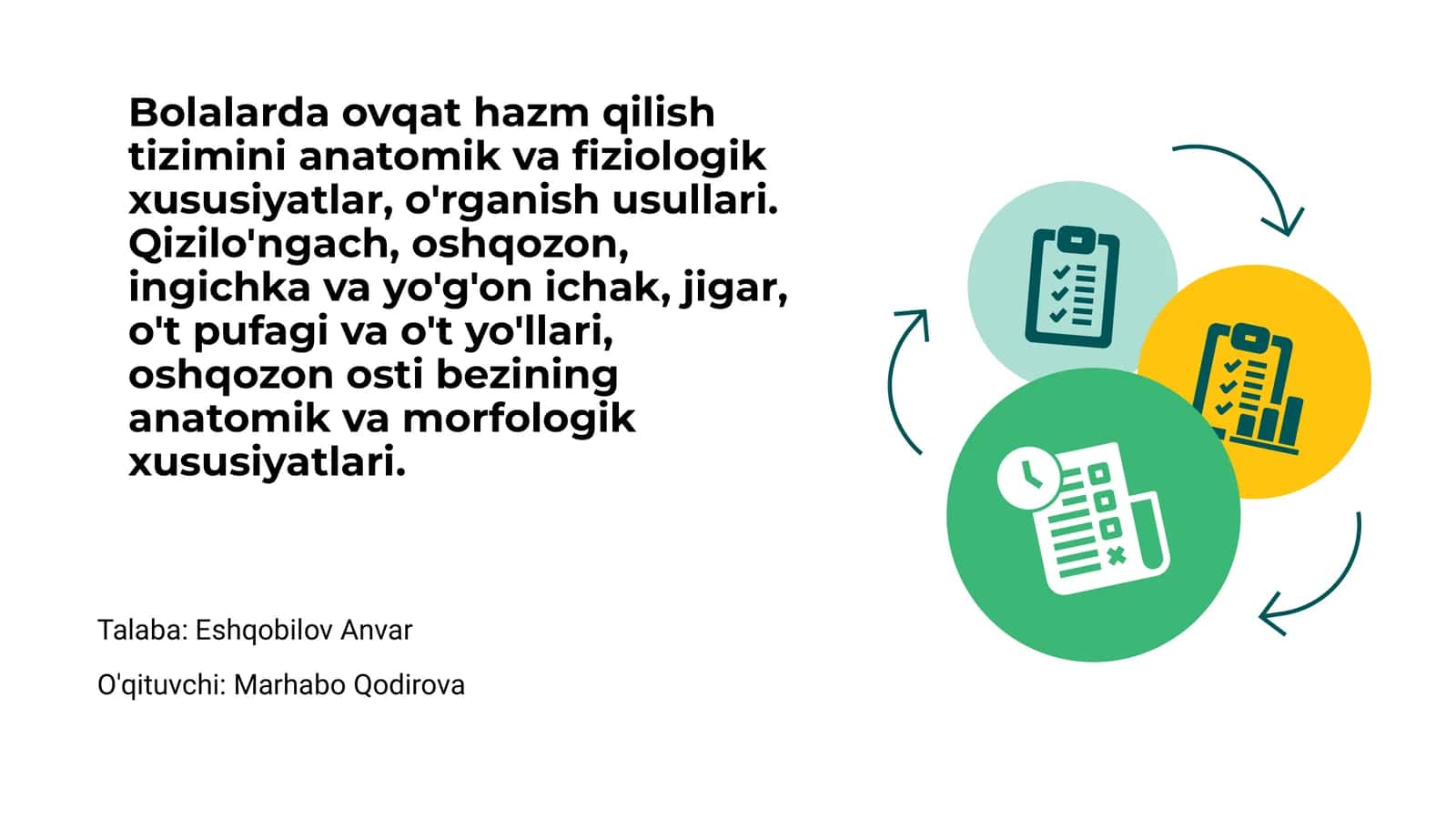 Bolalarda ovqat hazm qilish tizimi
