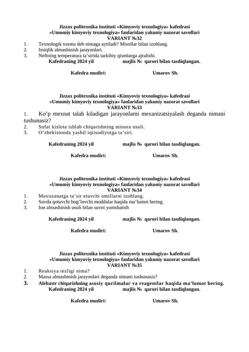 Umumiy kimyoviy texnologiya
