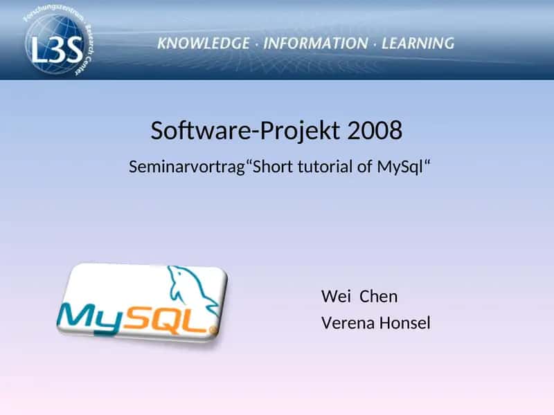 Short tutorial of MySql