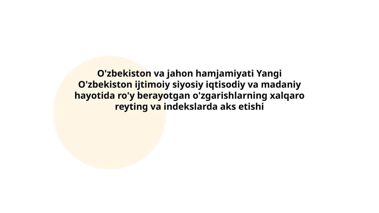 Yangi O'zbekiston ijtimoiy siyosiy iqtisodiy va madaniy hayotida o'zgarishlar