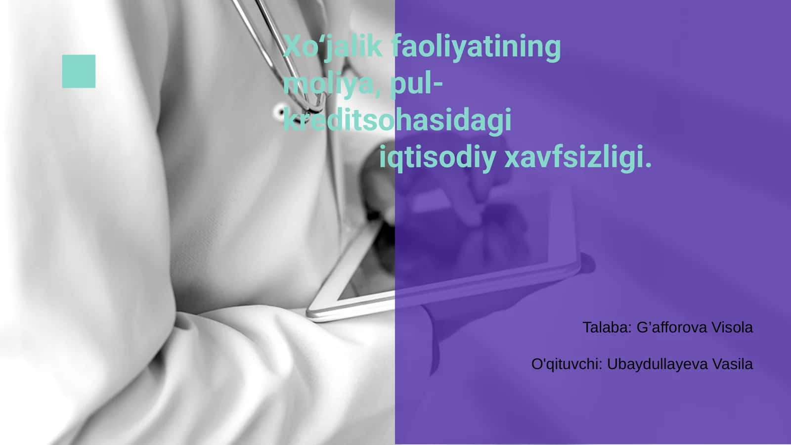 Xo‘jalik faoliyatining moliya va pul-kredit sohasidagi iqtisodiy xavfsizligi