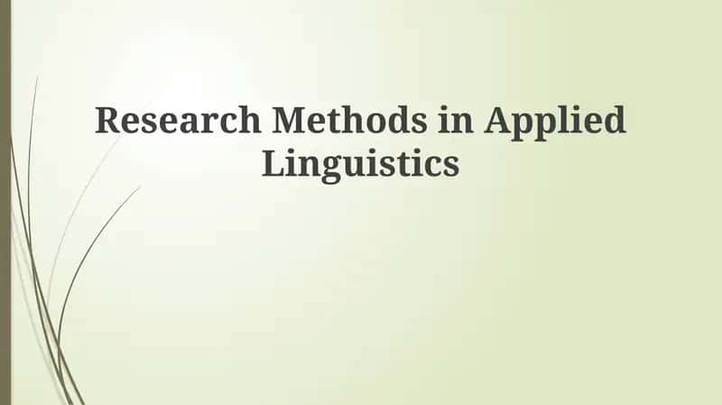 Research Methods in Applied Linguistics
