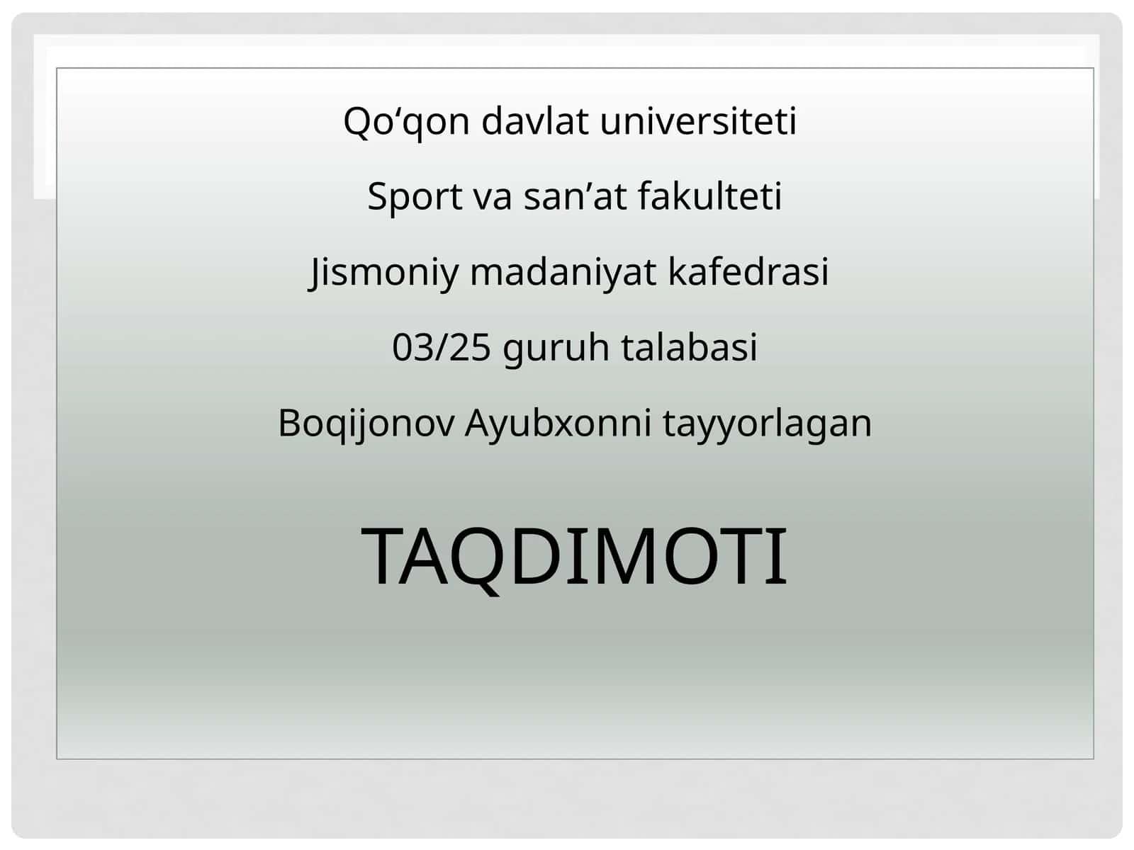 Jismoniy tarbiya mashg'ulotida qo'llaniladigan ta'lim metodlari