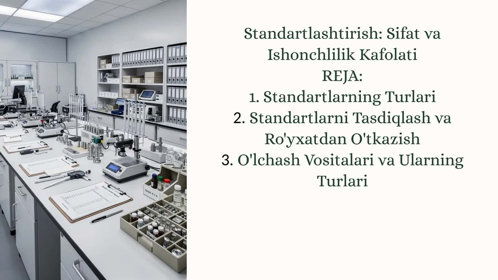 Standartlashtirish: Sifat va Ishonchlilik Kafolati