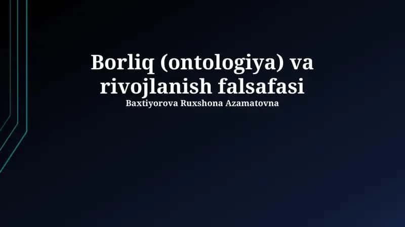 Borliq (ontologiya) va rivojlanish falsafasi