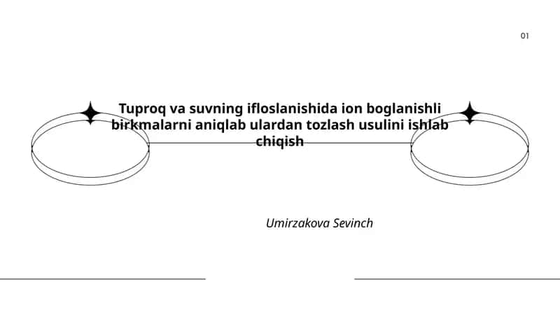 Ion bog'lanishli birikmalarni tuproq va suv namunalaridan aniqlash metodikasi