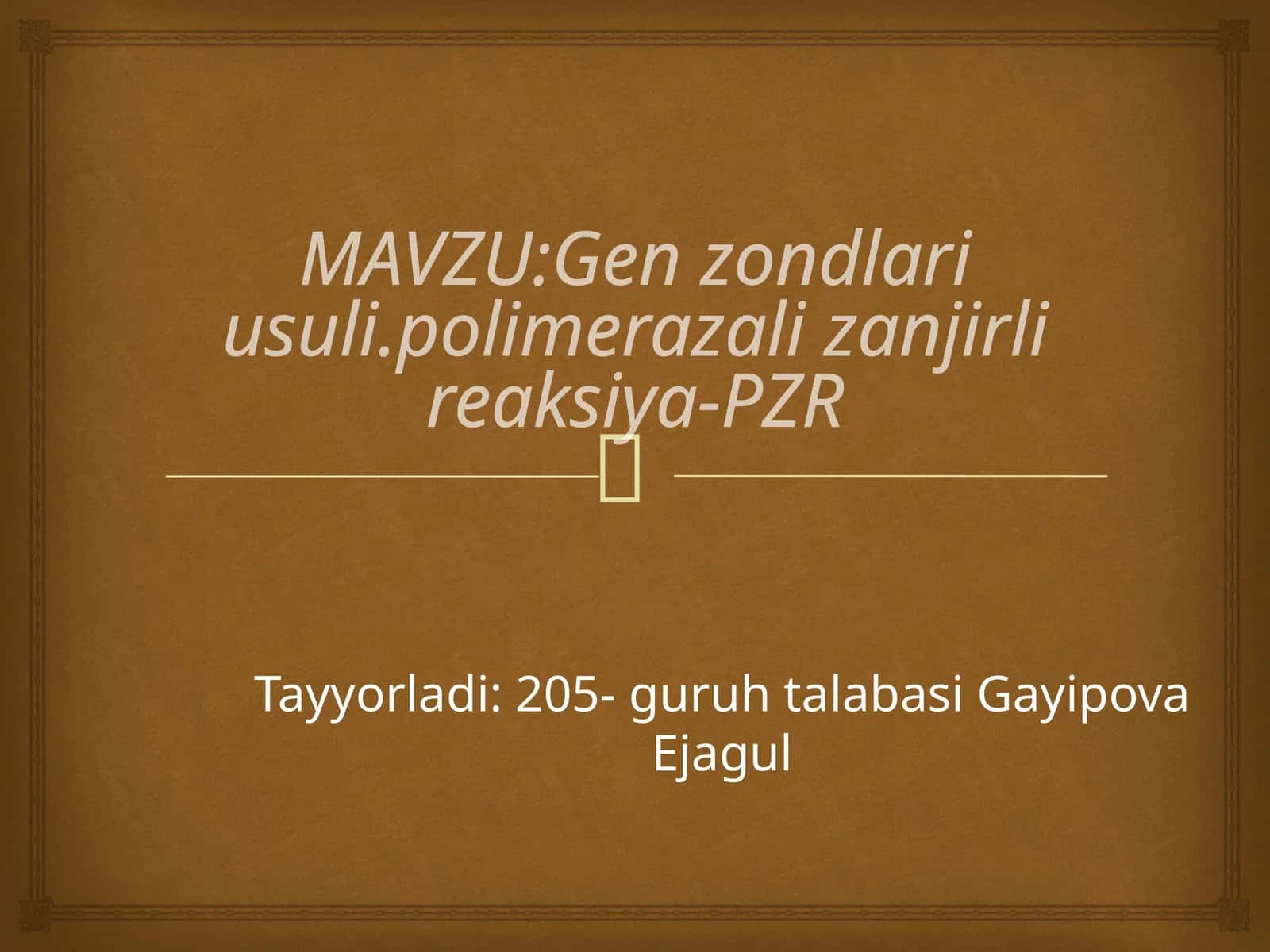 Gen Zondlari Usuli, Polimerazali Zanjirli Reaksiyasi PZR