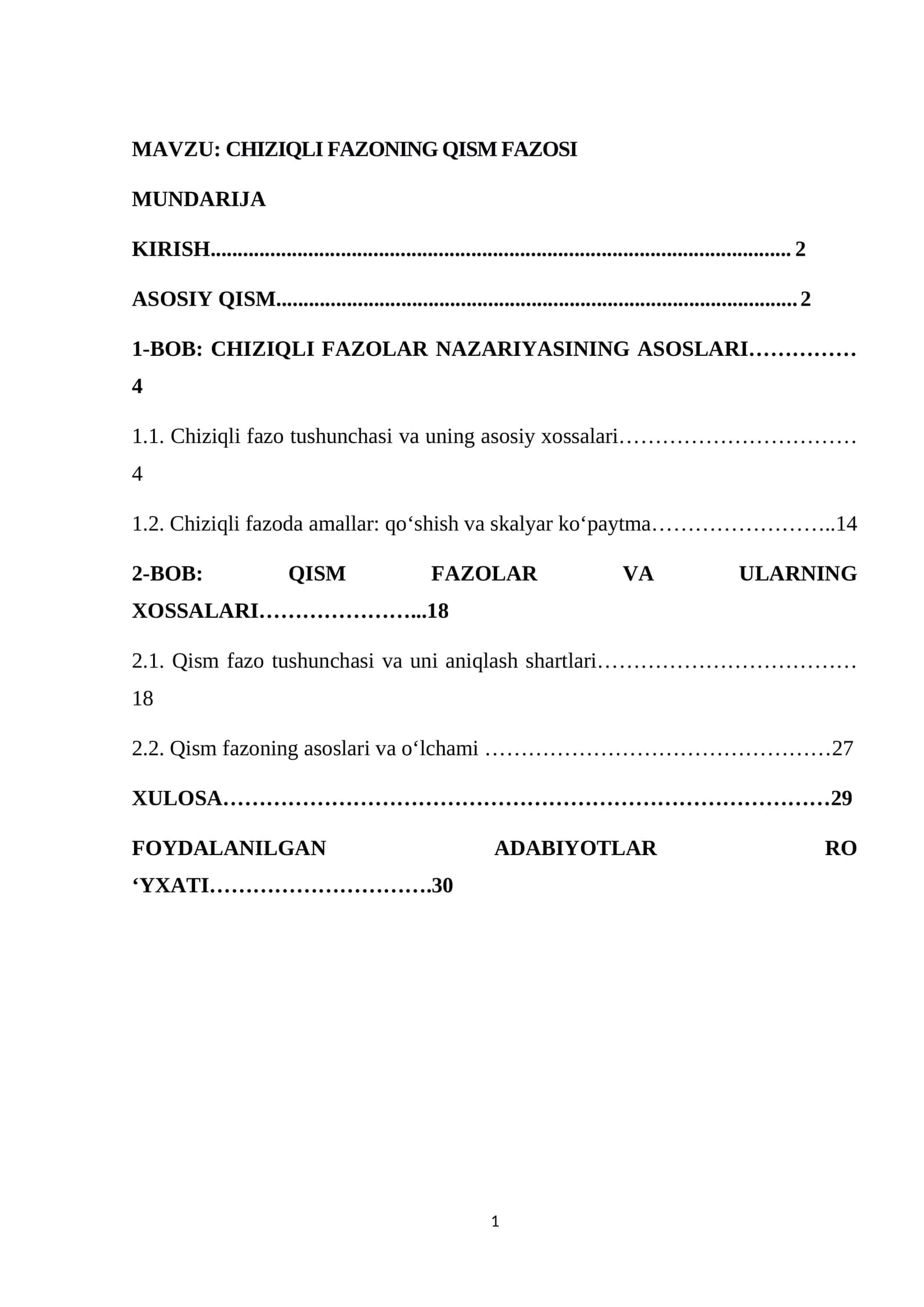 CHIZIQLI FAZONING QISM FAZOSI