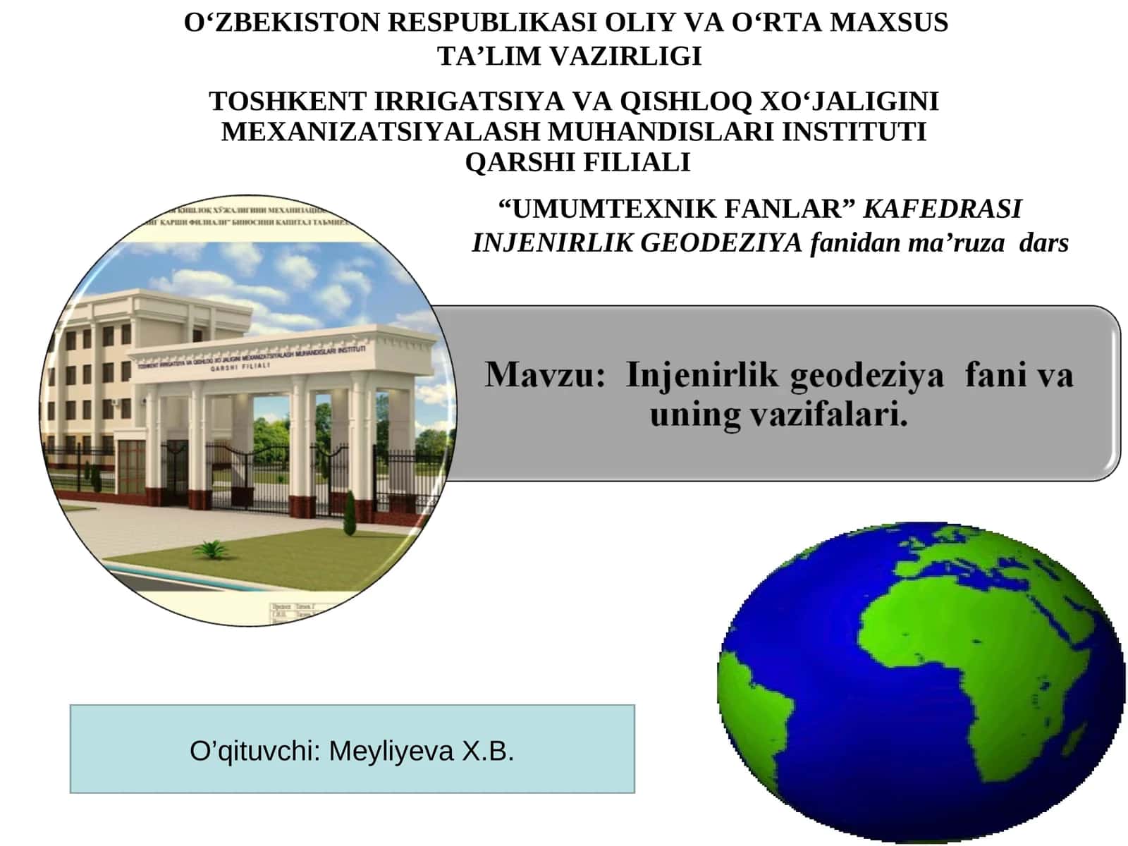 Geodeziya va kartografiya