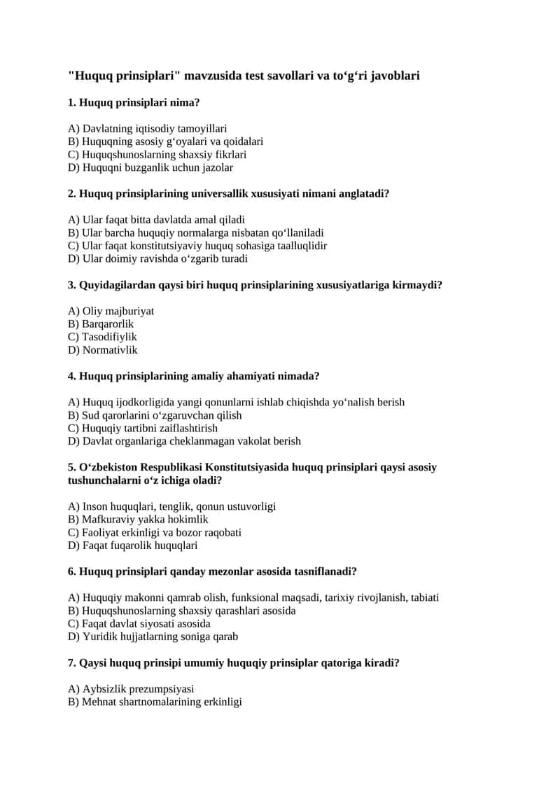 Huquq prinsiplari