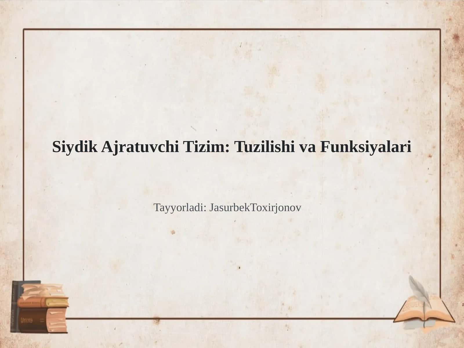 Siydik Ajratuvchi Tizim: Tuzilishi va Funksiyalari