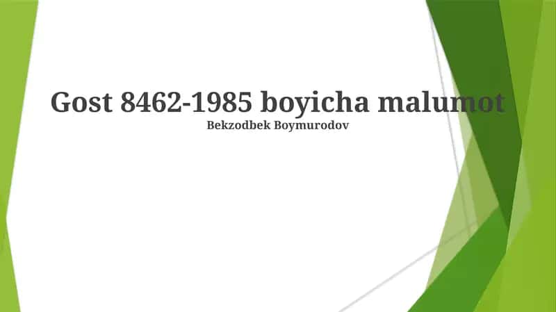 GOST 8462-1985 boyicha malumot