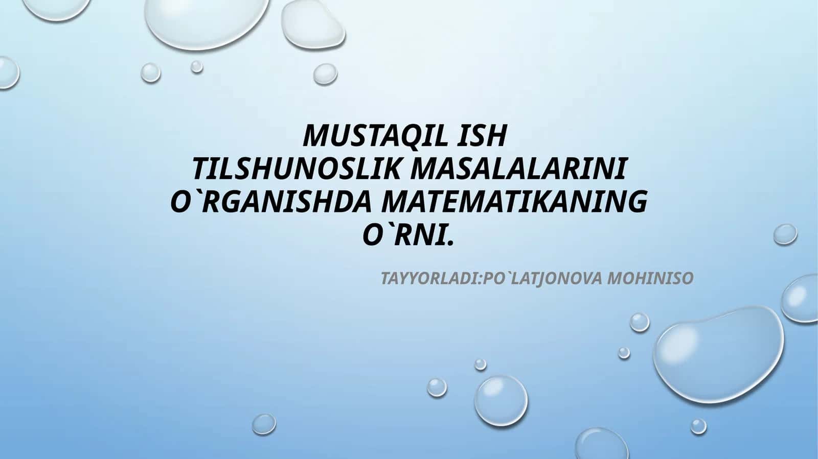 Tilshunoslik va matematika aloqasi