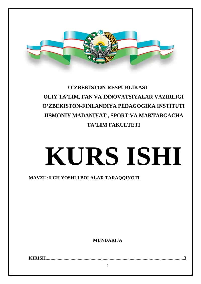 Uch Yoshli Bolalar Taraggiyoti