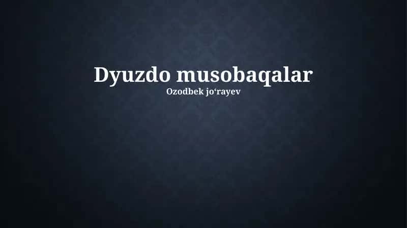 Dyuzdo musobaqalar