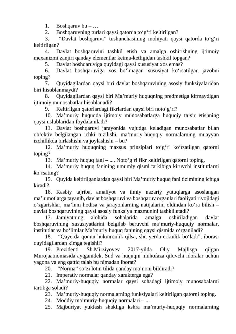 Davlat boshqaruvi va boshqaruv organlari