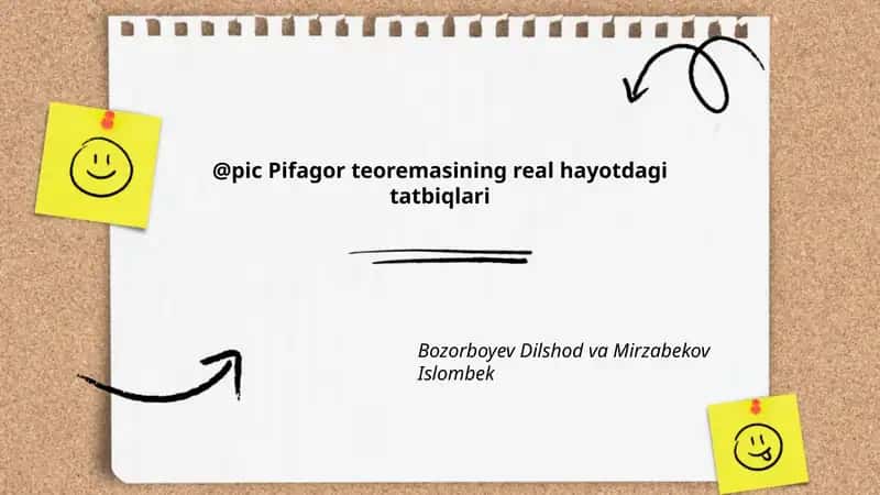 Pifagor teoremasining real hayotdagi tatbiqlari