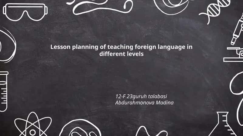 Lesson Planning of Teaching Foreign Language
