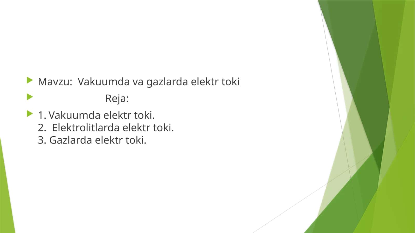 Vakuumda va gazlarda elektr toki