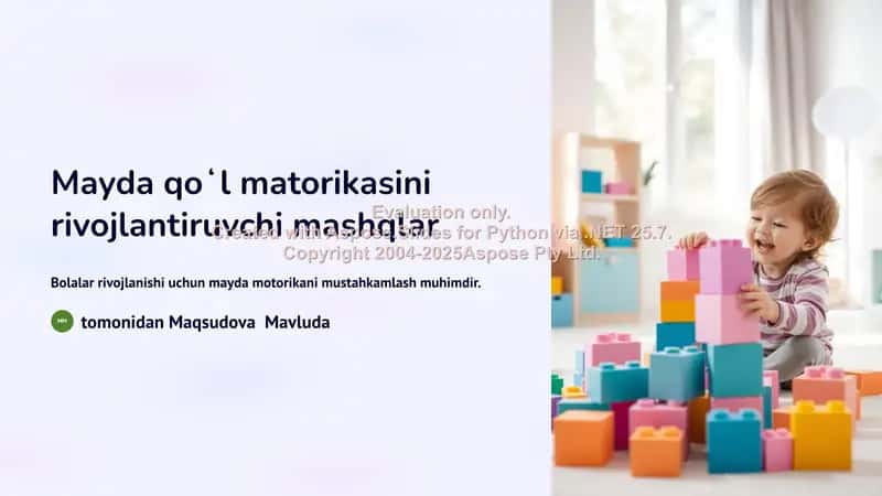 Mayda qoʻl matorikasini rivojlantiruvchi mashqlar