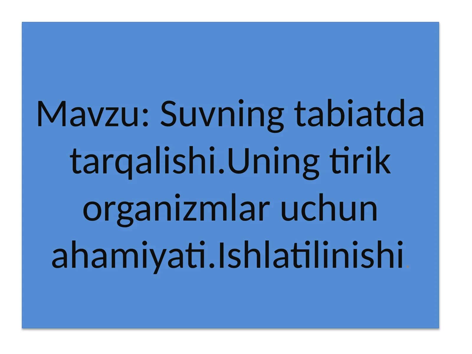 Suvningtabiatdatarqalishi