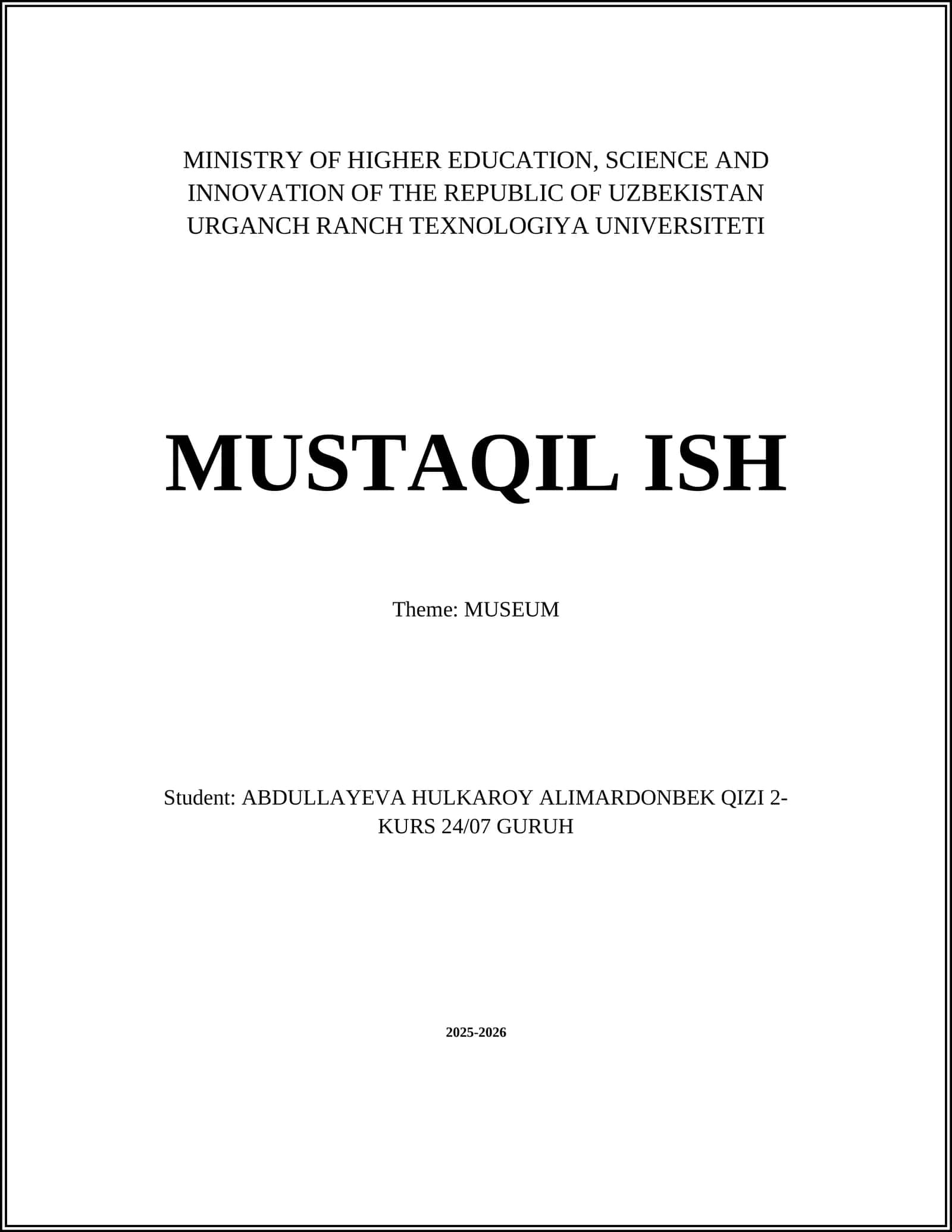 Museum Curation Course