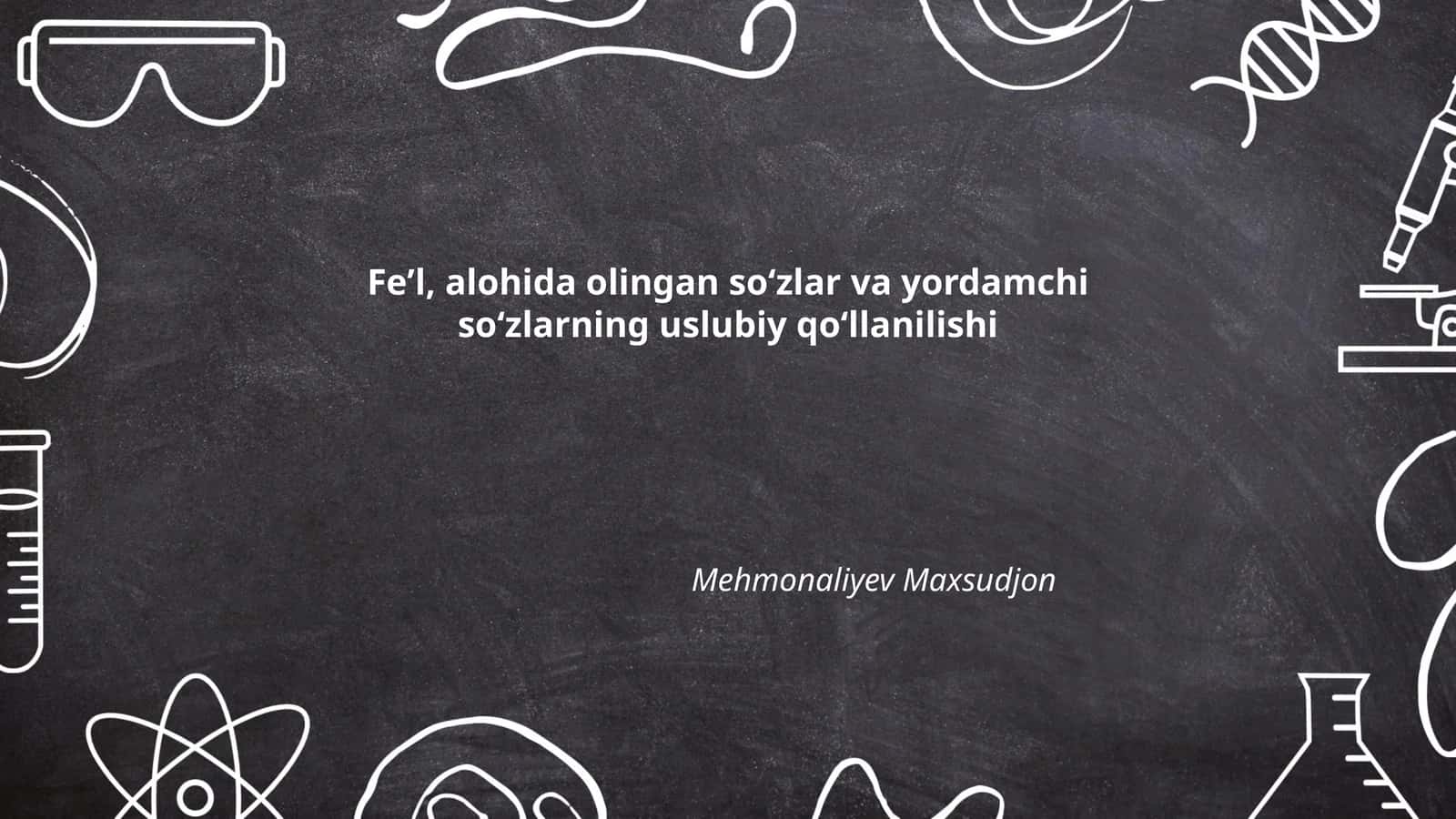 Feʼl, alohida olingan soʻzlar va yordamchi soʻzlarning uslubiy qoʻllanilishi
