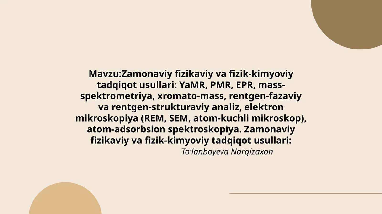 To'lanboyeva Nargizaxon