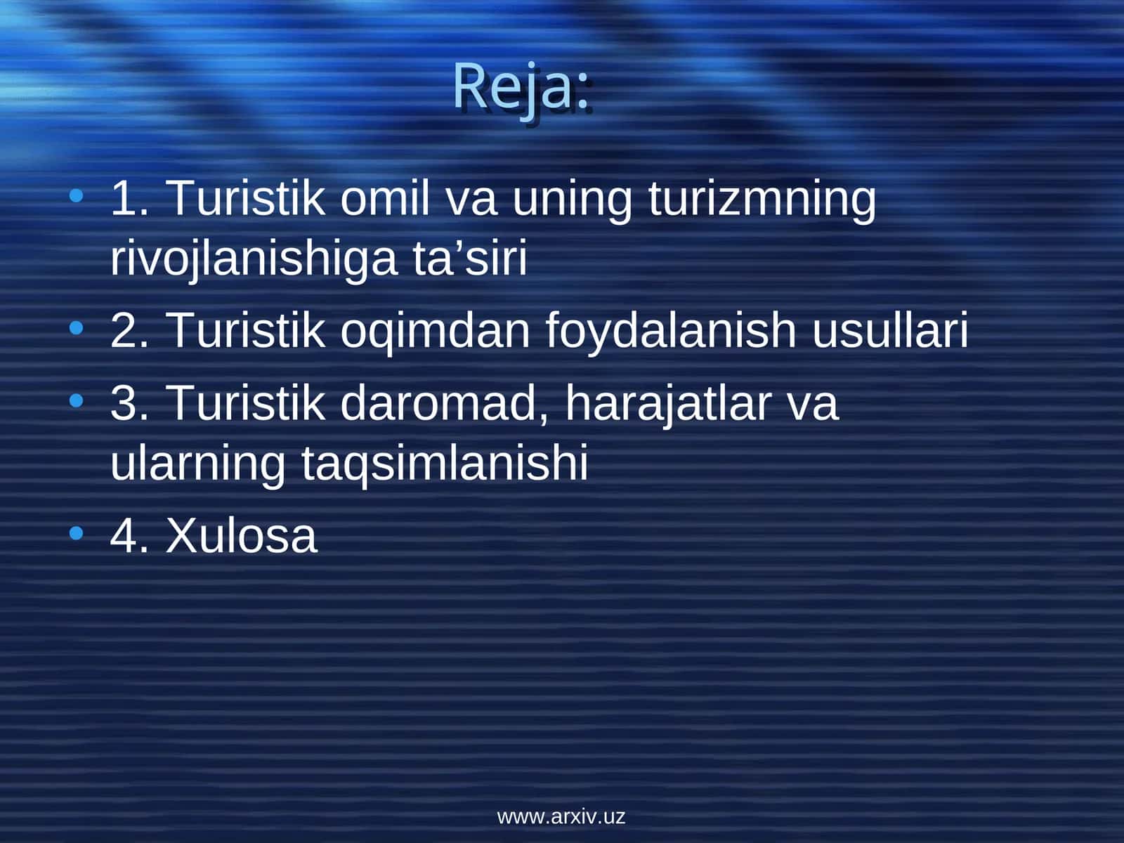 Turistik omil va uning turizmning rivojlanishiga ta’siri