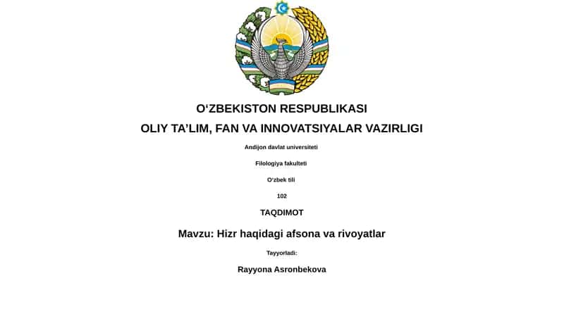 Hizr haqidagi afsona va rivoyatlar