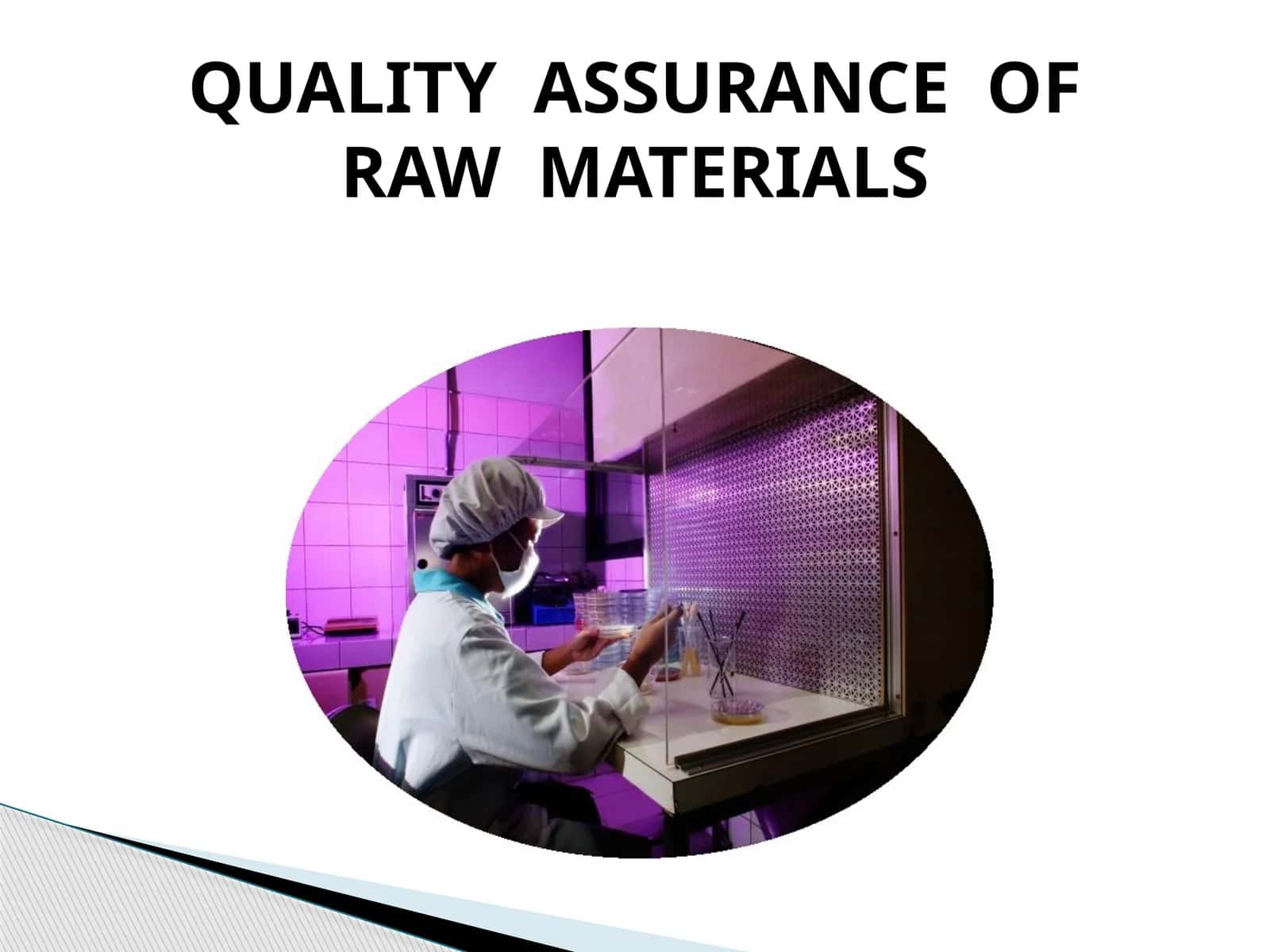 Definitions of Quality Assurance of Raw Materials