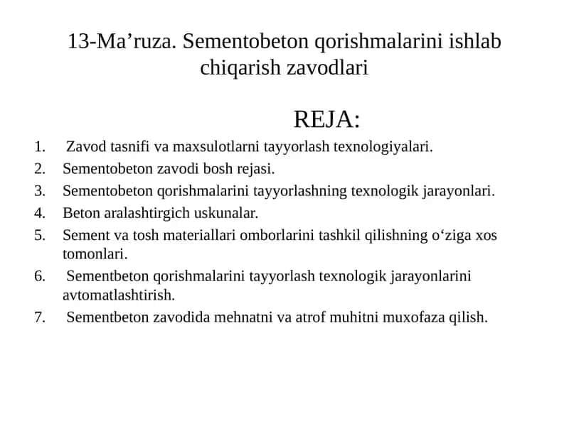 Sementobeton qorishmalarini ishlab chiqarish zavodlari