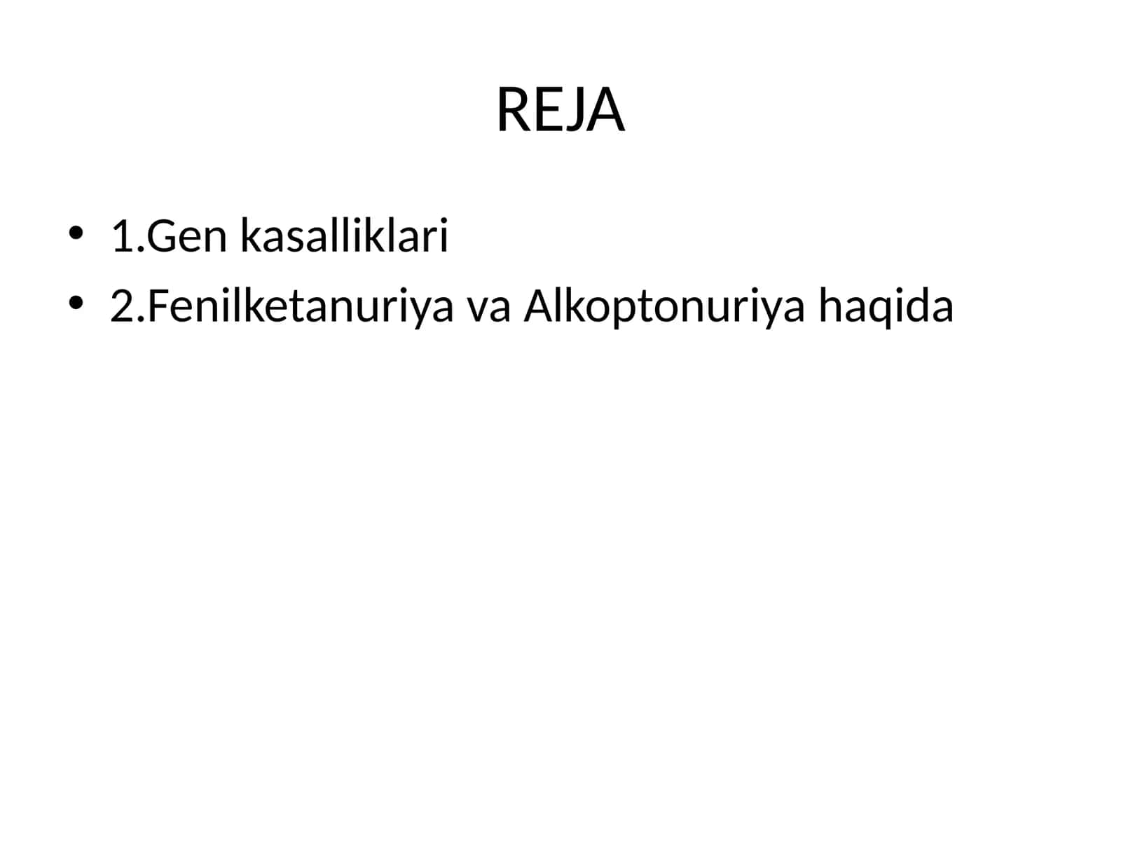 Gen kasalliklari.Fenilketonuriya