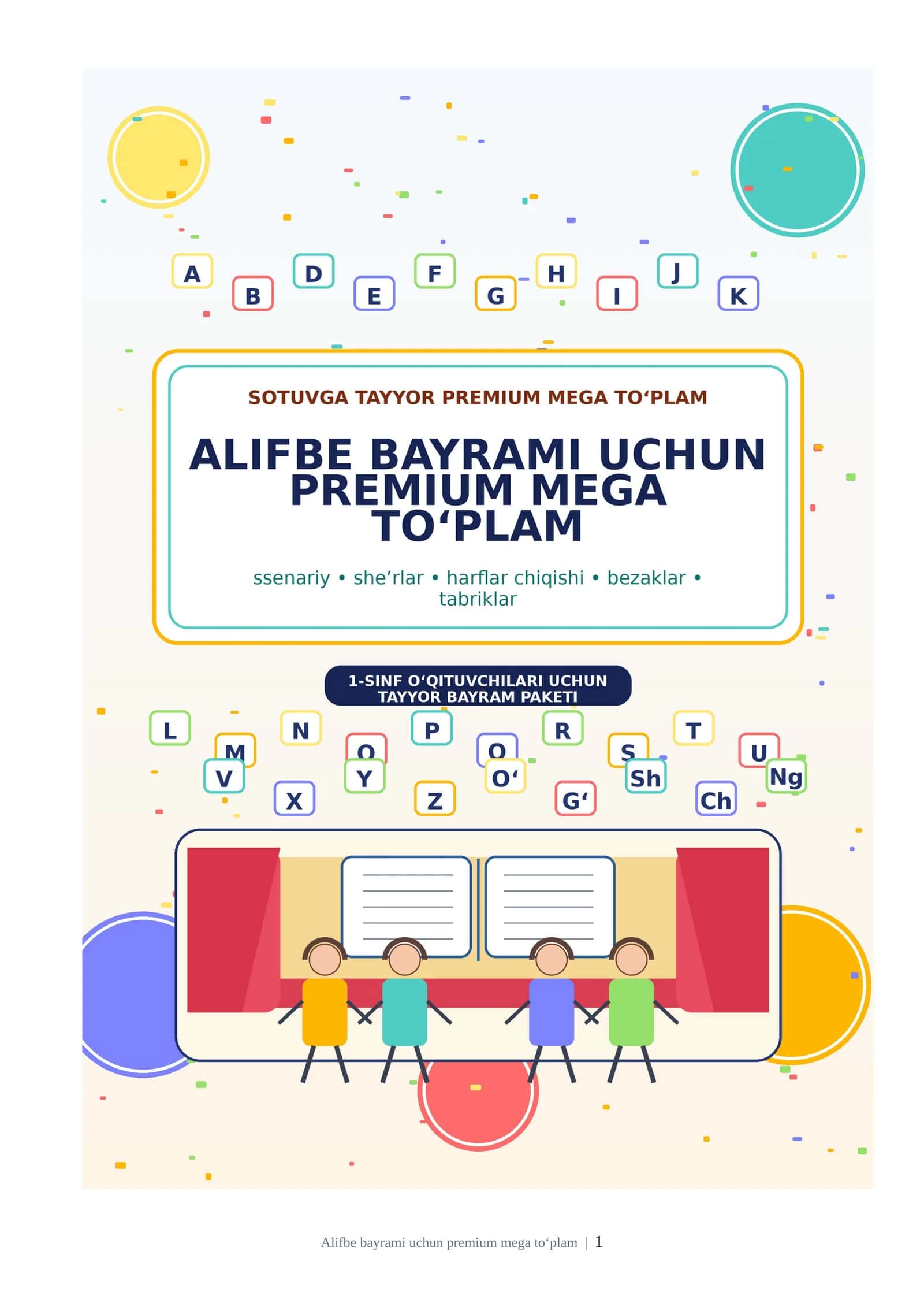Alifbe bayramini tayyor holatda o‘tkazishga mo‘ljallangan Word mahsulot