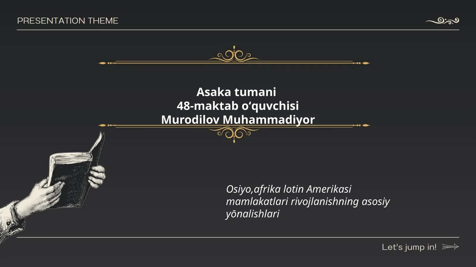 Osiyo,afrika lotin Amerikasi mamlakatlari rivojlanishning asosiy yōnalishlari bilan bog'liq oʻquv materiallari taʼlimiy yutuqlari haqida
